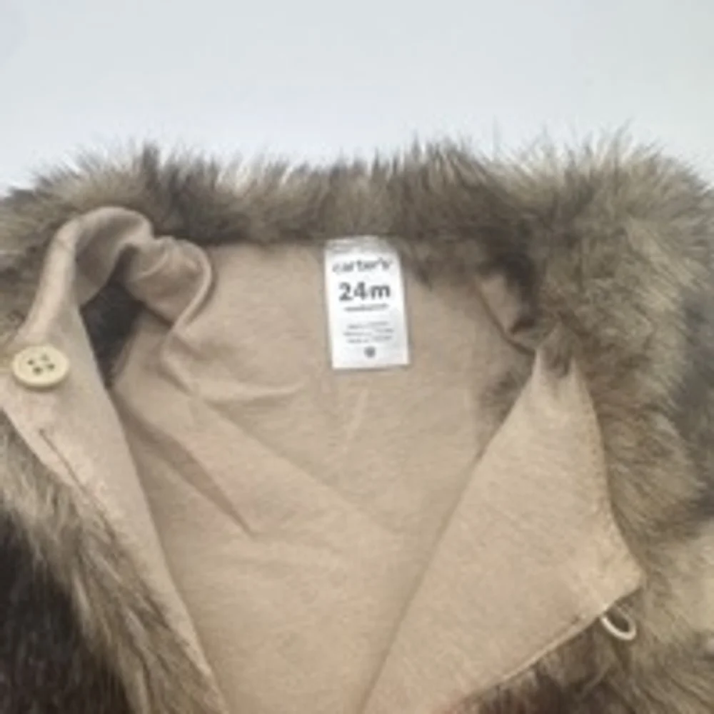 Girls Carter's Vest Size 24M Brown Faux Fur